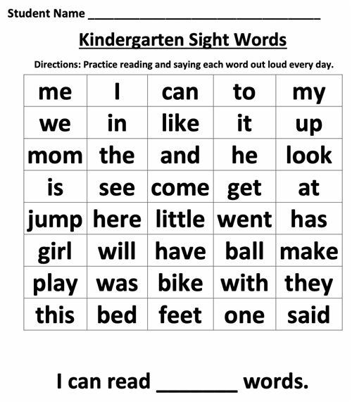 Sight words